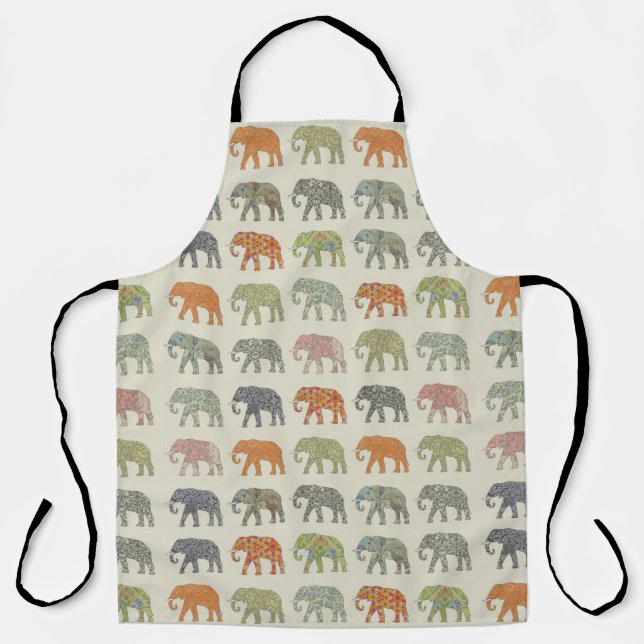 Elephant Colorful Animal Pattern heute Schürze (Vorderseite)