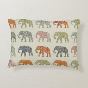 Elephant Colorful Animal Pattern heute Zierkissen
