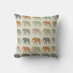 Elephant Colorful Animal Pattern Kissen