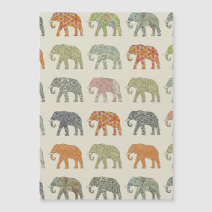 Elephant Colorful Animal Pattern Magnetkarte