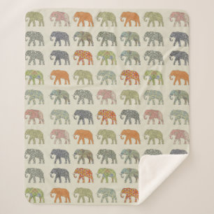 Elephant Colorful Animal Pattern Sherpadecke