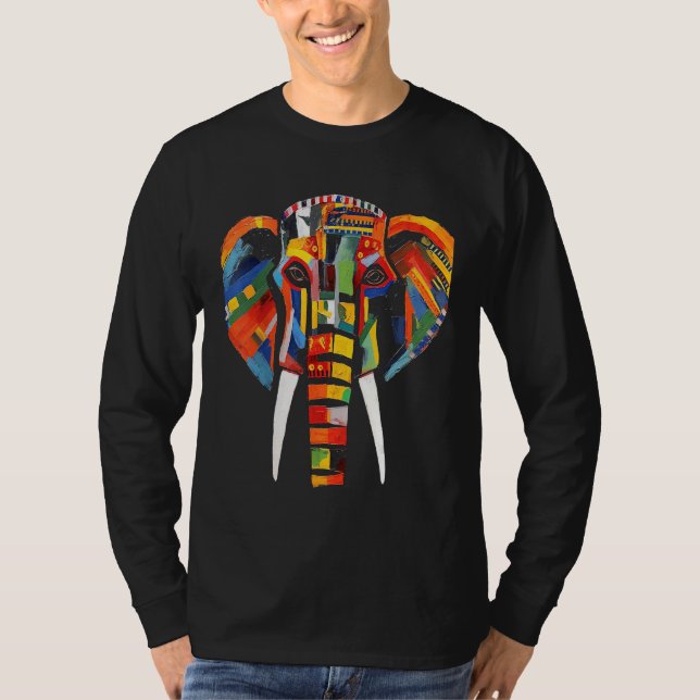 Elephant colourful artwork  animal motif animal el T-Shirt (Vorderseite)