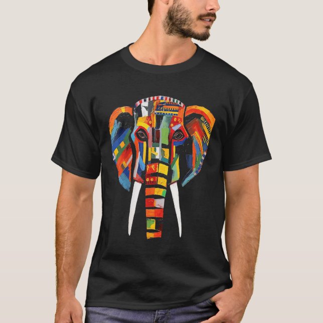 Elephant colourful artwork  animal motif animal el T-Shirt (Vorderseite)