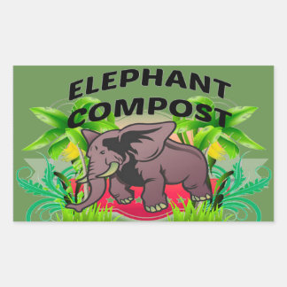 Elephant Compost Stickers! Rechteckiger Aufkleber