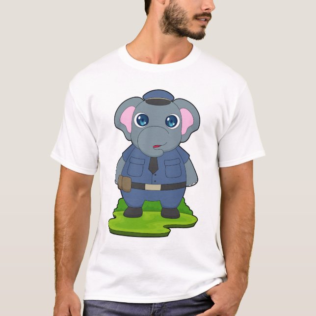 Elephant Cop Police hat Polizei T-Shirt (Vorderseite)