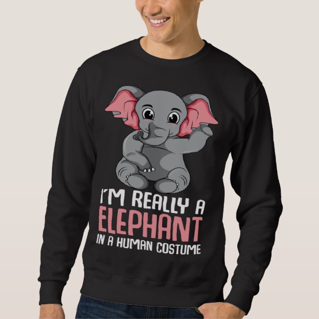 Elephant Costume Girls Kids Elephant Sweatshirt (Vorderseite)