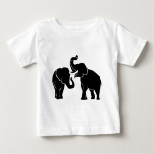 Elephant Couple Custom Colors Baby T - Shirt
