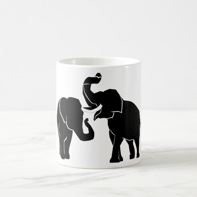 Elephant Couple Custom Colors Tasse (Mittel)