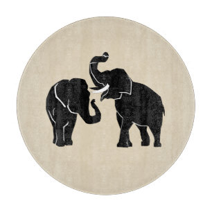 Elephant Couple Cutting Board - Farbe auswählen Schneidebrett