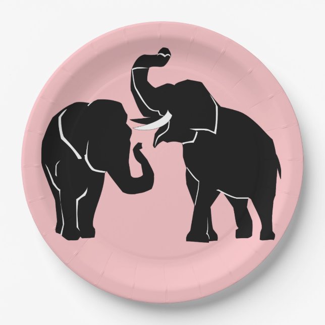 Elephant Couple Paper-Teller Pappteller (Vorderseite)