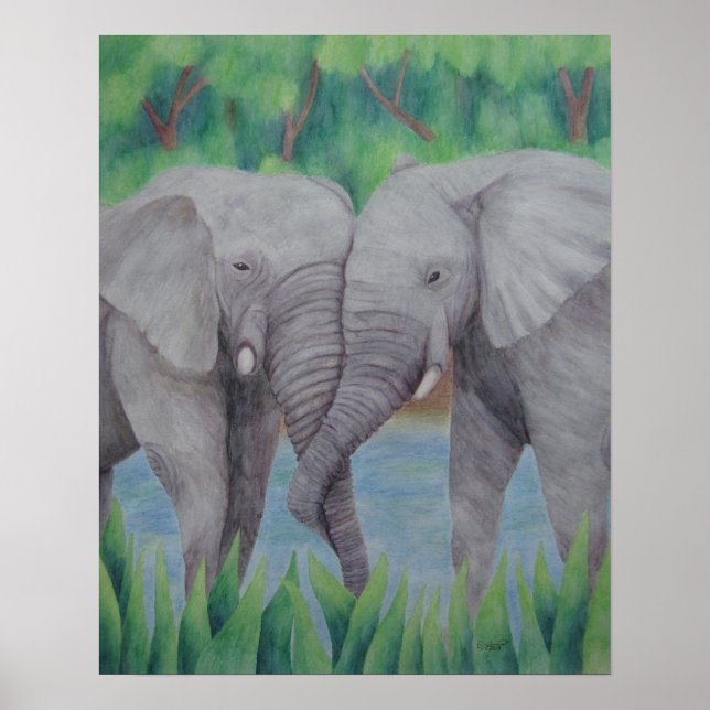 Elephant Couple Poster (Vorne)