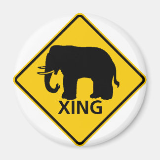 Elephant Crossing Highway-Zeichen Magnet
