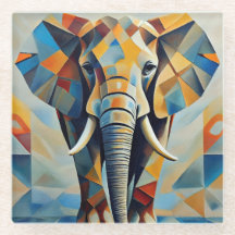 Elephant Cubism Animal Untersetzer