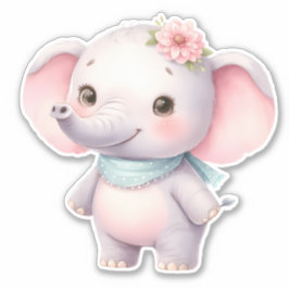 Elephant Custom Cut Scrapbooking Sticker