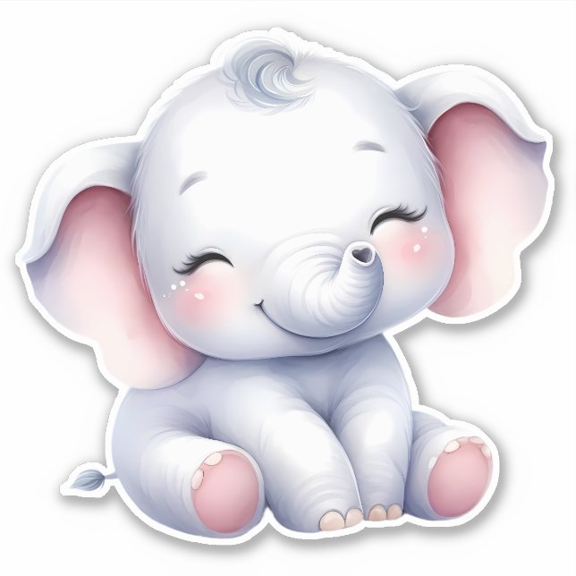 Elephant Custom Cut Scrapbooking Sticker (Vorderseite)
