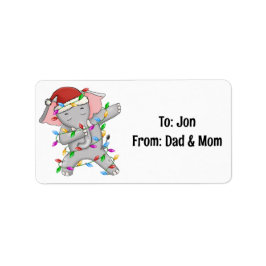 Elephant dab dabbin Lieblings-Weihnachtslichter Adressaufkleber