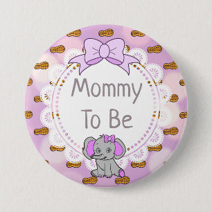 Elephant dachte, Mama sei eine Babydusche Button
