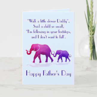Elephant Daddy Quote Card Dankeskarte