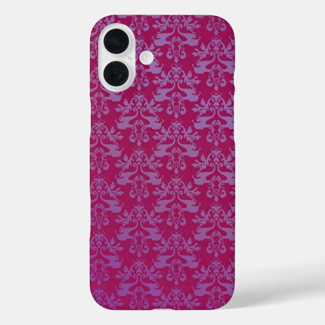 Elephant Damask lila rotes iPhone Case-Mate iPhone Hülle (Rückseite)