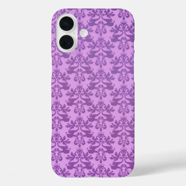 Elephant Damask Lilac iPhone Case (Rückseite)