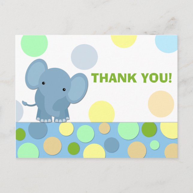 Elephant danke Ihnen Postcard Postkarte (Vorderseite)