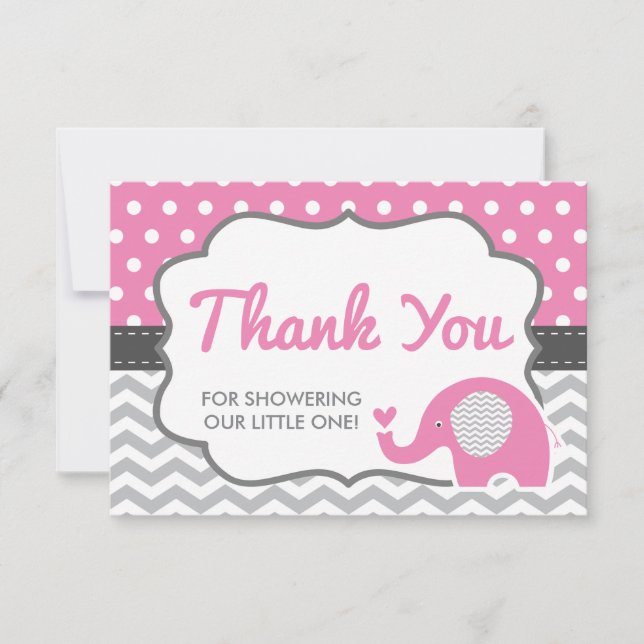 Elephant Danke Karte, EDITABLE FARBE (Vorderseite)