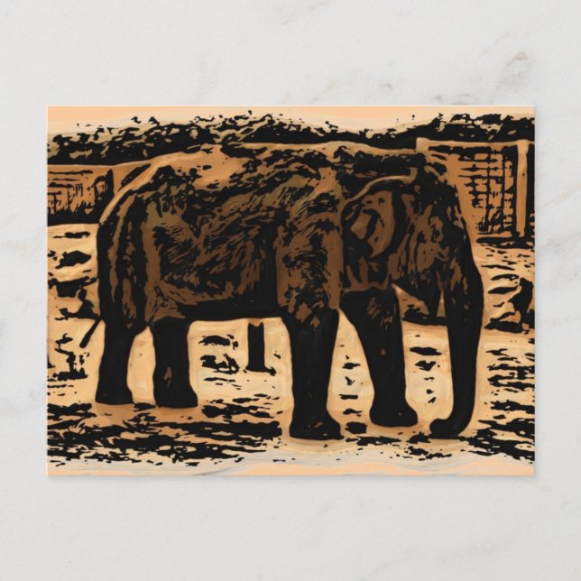 Elephant Deko Postkarte (Vorderseite)