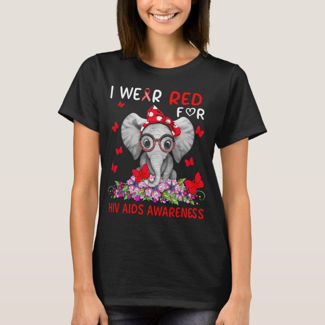 Elephant, den ich wegen HIV-Aids trage T-Shirt (Vorderseite)