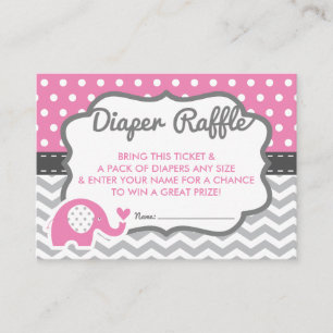 Elephant Diaper Raffle Ticket, EDITABLE FARBE Begleitkarte