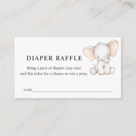 Elephant Diaper Raffle Ticket für Babydusche Begleitkarte
