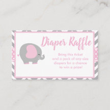 Elephant Diaper Raffle Ticket für Babydusche