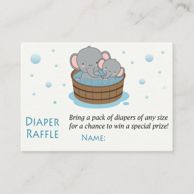 Elephant Diaper Raffle Tickets (Vorderseite)