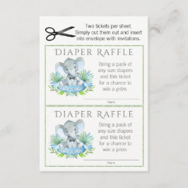 Elephant Diaper Raffle Tickets Begleitkarte