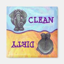 Elephant Dirty Clean Geschirrs Magnet