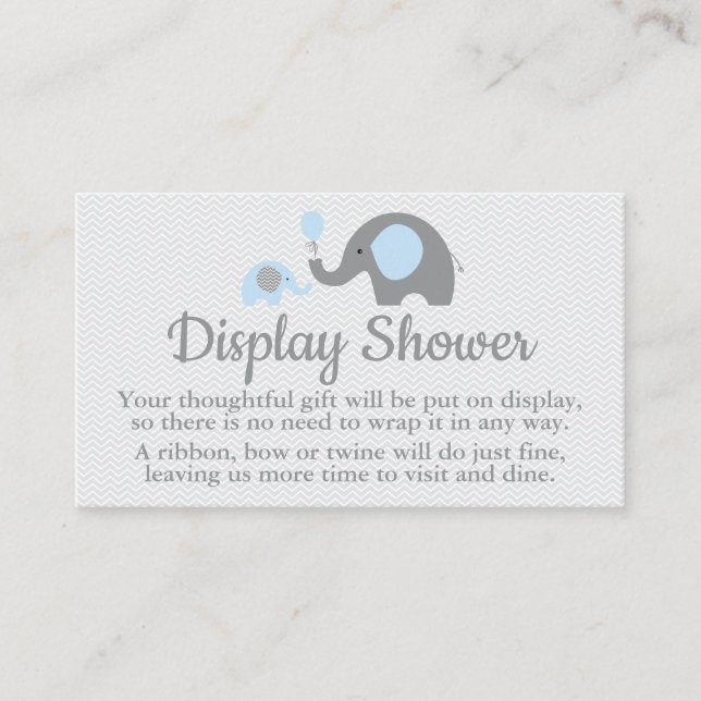 Elephant Display Shower Inserts in Blau und Grau (Vorderseite)