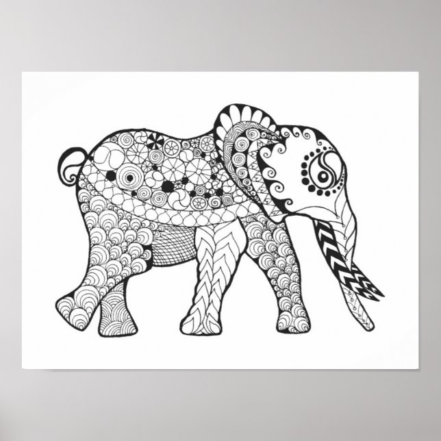 Elephant Doodle 2 Poster (Vorne)