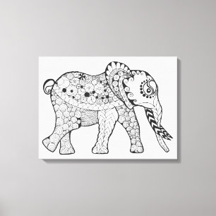 Elephant Doodle 6 Leinwanddruck