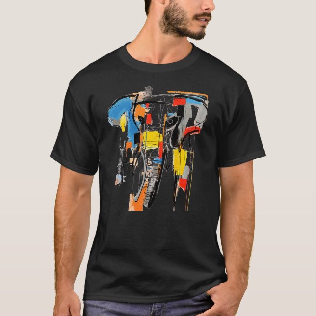 Elephant Drawing Abstract Painting Animal Art Elep T-Shirt (Vorderseite)