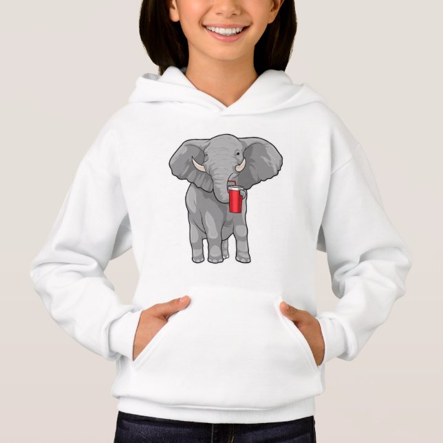 Elephant Drinking mug Hoodie (Vorderseite)