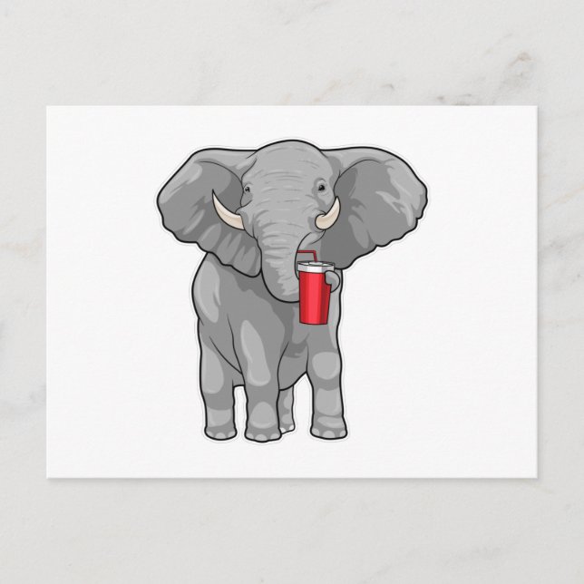 Elephant Drinking mug Postkarte (Vorderseite)