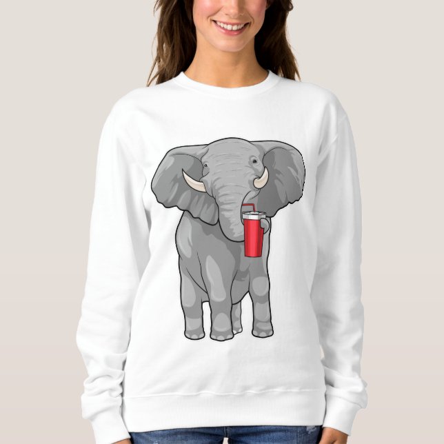 Elephant Drinking mug Sweatshirt (Vorderseite)