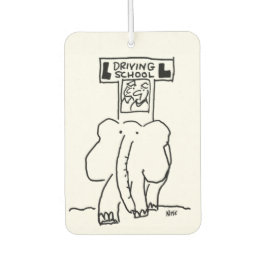 Elephant Driving School Cartoon Autolufterfrischer