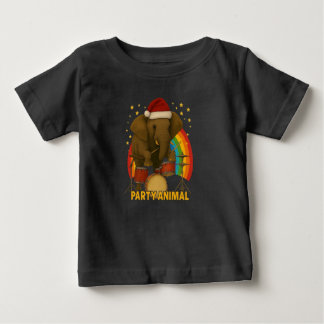 Elephant Drummer PARTY ANIMAL Rainbow Edition T-S Baby T-shirt