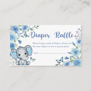 Elephant Dusty Blue Rose Babydusche Windelwanne Begleitkarte