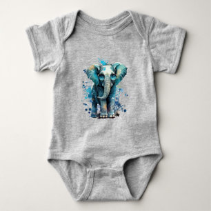 Elephant Elegance Baby Strampler