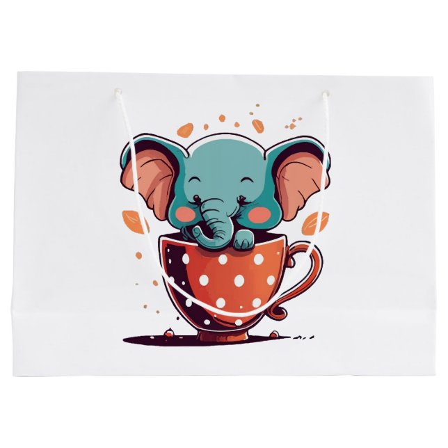 Elephant Elegance Große Geschenktüte (Rückseite)