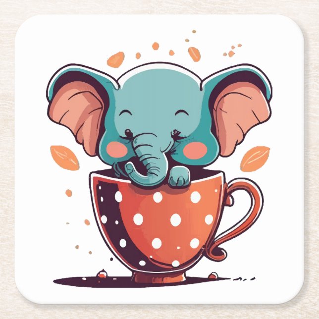 Elephant Elegance Rechteckiger Pappuntersetzer (Vorderseite)