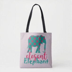 Elephant Elegant Floral Funny Ladylike Silhouette