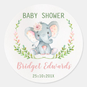 Elephant Elephant Baby Shower Sticker