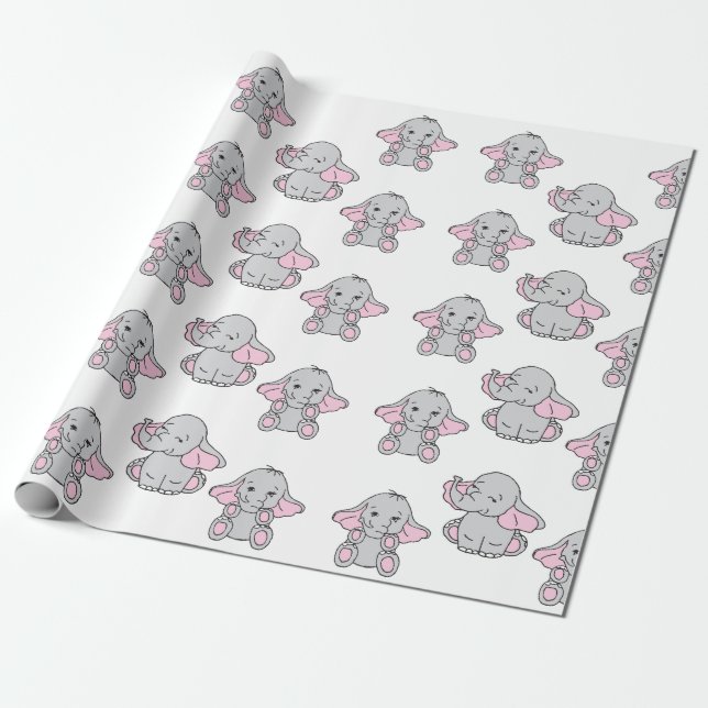 Elephant Elephant Cartoon Geschenkpapier (Ungerollt)